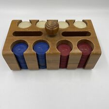 Vintage Poker Chip Set With Wooden Caddy picture