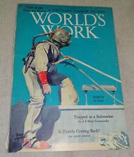 COVER ONLY - circa 1920s World's Work Magazine DEEP SEA DIVERS - Adolph Treidler picture