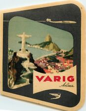 VARIG AIRLINES ~BRAZIL~ Vibrant Old / Original Airline Luggage Label, c. 1955 picture