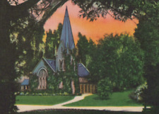 Little Church of the Flowers at Forest Lawn Memorial Park CA Linen VTG Post Card picture