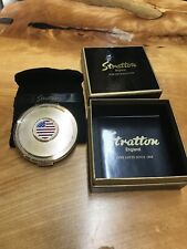 Stratton Vintage Compact, Gold, Silver, Patriotic, Flag picture