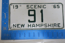1965 65 NEW HAMPSHIRE NH LICENSE PLATE #91 LOW NUMBER TWO 2 DIGIT TAG picture