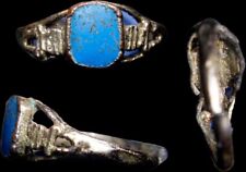 Holyland Find RARE Knight Templar Artifact Antiquity RING SILVER with BLUE STONE picture