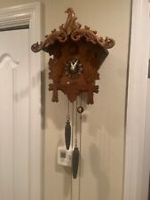 ANTIQUE CUCKOO CLOCK WORKING LION AND PERCHED BIRD picture