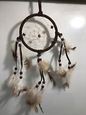 Dream Catcher Bead Feathers Chocolate Brown Native American picture