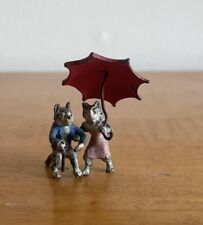 Antique Cold Painted Vienna Bronze Cats Under Umbrella picture