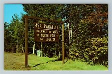 W. Stewartstown NH-New Hampshire, 45th Parallel Sign, Vintage Postcard picture