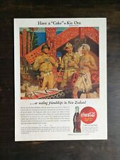 Vintage 1944 Coca-Cola Soldiers in New Zealand WWII Full Page Original Ad 524 picture