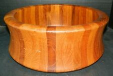 Vintage Large Digsmed Design Denmark Staved Teak Wooden Bowl 5.25