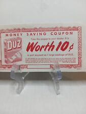 Vintage Coupon DUZ Laundry Detergent 10 Cents Proctor & Gamble picture