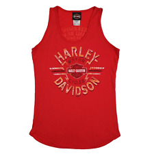 Harley Davidson Women's Medium Red Tank Top Shirt Miami Beach Florida Size M picture