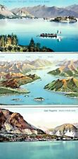 Italy Lago Maggiore 5 Vintage Postcards Lake Views Alps Map Boats Islands picture
