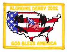 2002 Klondike Derby God Bless America Patch Boy Scouts BSA American Flag picture