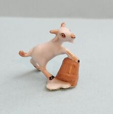 VIntage Miniature Goat with Spilled Milk Bucket Figurine Bone China picture
