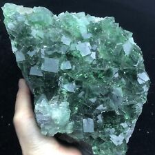 2.6kg Museum quality extreme transparent green cube fluorite & calcite specimen picture