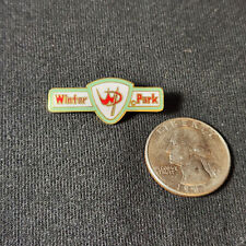 Vintage Winter Park Ski Resort Logo Mint Green White  & Red Lapel Pin USED picture