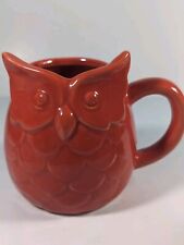 Vintage Figural Owl Mug Red Orange Coffee Tea Cup 14 Ounce  picture