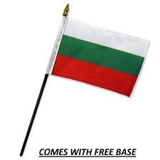 BULGARIA  FLAG DESK SET WITH BASE 4x6 INCHES - TABLE STICK FLAG picture