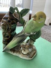 Vintage Ucagco Japan Parakeet Bird Ceramic Bookend 5” X 4” X 2.5” picture