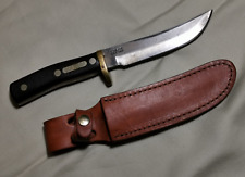 Nice Vintage USA Schrade Old Timer 165 Fixed Blade Bowie hunting Knife & Sheath picture