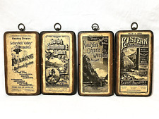 Handcrafted RAILROAD Themed Wood Wall Plaques Set of 4 by Walter E Lee Inc. picture