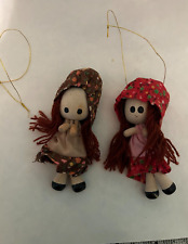 Christmas ornament/magnets Handcrafted little wooden girls Republic of China d1 picture