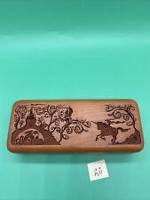Wilderness Woods Collectors Wood Case,Knife Castle,Mustang Horse Unicorn NICE picture
