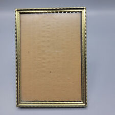 Vintage Gold Toned Metal Standing Photo Picture Frame 5