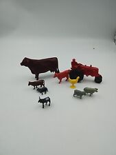 Vintage Farmhouse Animals Plastic Sheep And Cows  Bulk Lot Farmer Toys  picture