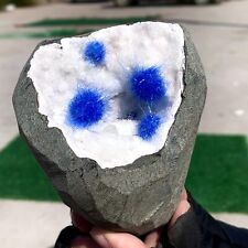 1.68LB Rare Moroccan blue magnesite and quartz crystal coexisting specimen picture