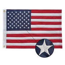 American Boat Flag 12x18 Inch Made in USA - with Embroidered Stars Sewn Strip... picture