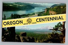 Oregon OR Centennial 1859-1959 Columbia River Three Sisters Postcard  picture