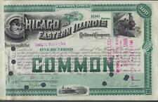 One 1889 Chicago & Eastern Illinois Railroad Stock Certificate - Read (FA101) picture