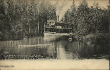 Devil's Elbow Michigan steamer ship Topinabee mailed 1907 Defiance OH postcard picture