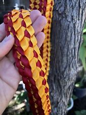 Maroon & Gold Ribbon Double Ribbon Graduation Lei (Custom orders available) picture