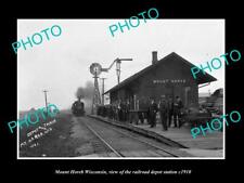 OLD LARGE HISTORIC PHOTO OF MOUNT HOREB WISCONSIN RAILROAD DEPOT STATION c1910 picture