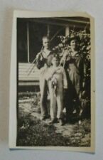 Vintage B&W Photograph 3 Fishermen Holding Cane Poles & Fish Stringer 9343 picture