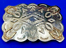 Southwestern Style Pattern Horseshoe Nickel Silver Native American Belt Buckle picture