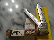 Kissing Crane Limited Wyatt Earp Bone/Wood Trapper 2 Blade Pocket Knife KC5601  picture