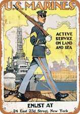 Metal Sign - 1917 Enlist in the Marines -- Vintage Look picture