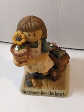 Zingle Berry Gratitude From The Heart Girl Figurine Flower Pot READ  picture