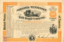 General William Mahone - Virginia and Tennessee Railroad Co. $100 Bond - Autogra picture