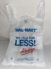 Vintage Walmart Plastic Shopping Bag 1990s American Made White picture
