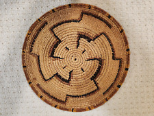 Vintage Early Raffia Kit Shallow Basket, Native American Style Basketry Wall Art picture