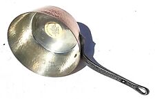 Vintage 8.9inch French Copper Saute Pan Villedieu Hammered Mint Tin 1.5mm 3.3lbs picture