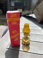 Vintage Amber Glass Mini Oil Hurricane Lamp 3.5