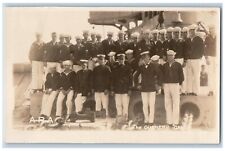 WWI US Navy Sailors Postcard RPPC Photo The Gunners Gang c1910's Antique picture