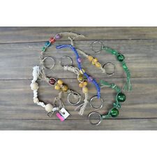 Macramé Bead Key Ring Lot of Various Twine Wooden picture