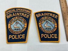 Braintree Police  Massachusetts collectable patches 2 piece set both are new picture