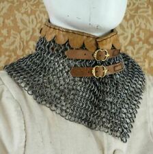 Chainmail  10 mm Butted  Collar Oil Finished LARP SCA Brown Leather picture